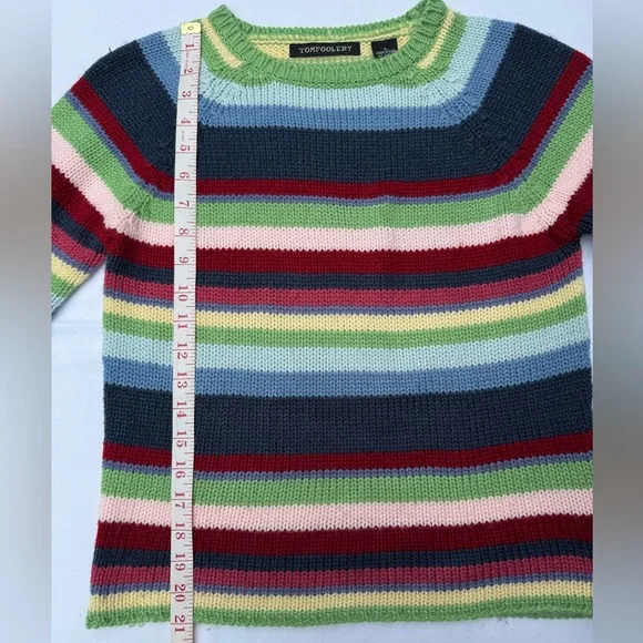 Tomfoolery Women's Colorful Striped Crew Neck Sweater with Matching Scarf - Picture 4 of 8